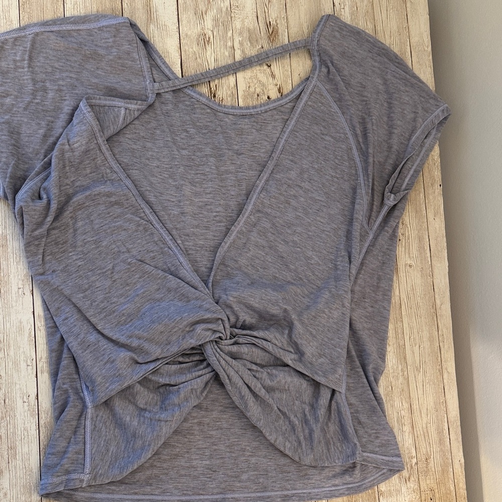lululemon Purple Heather Twist it Tee - Short Sleeve Tee
